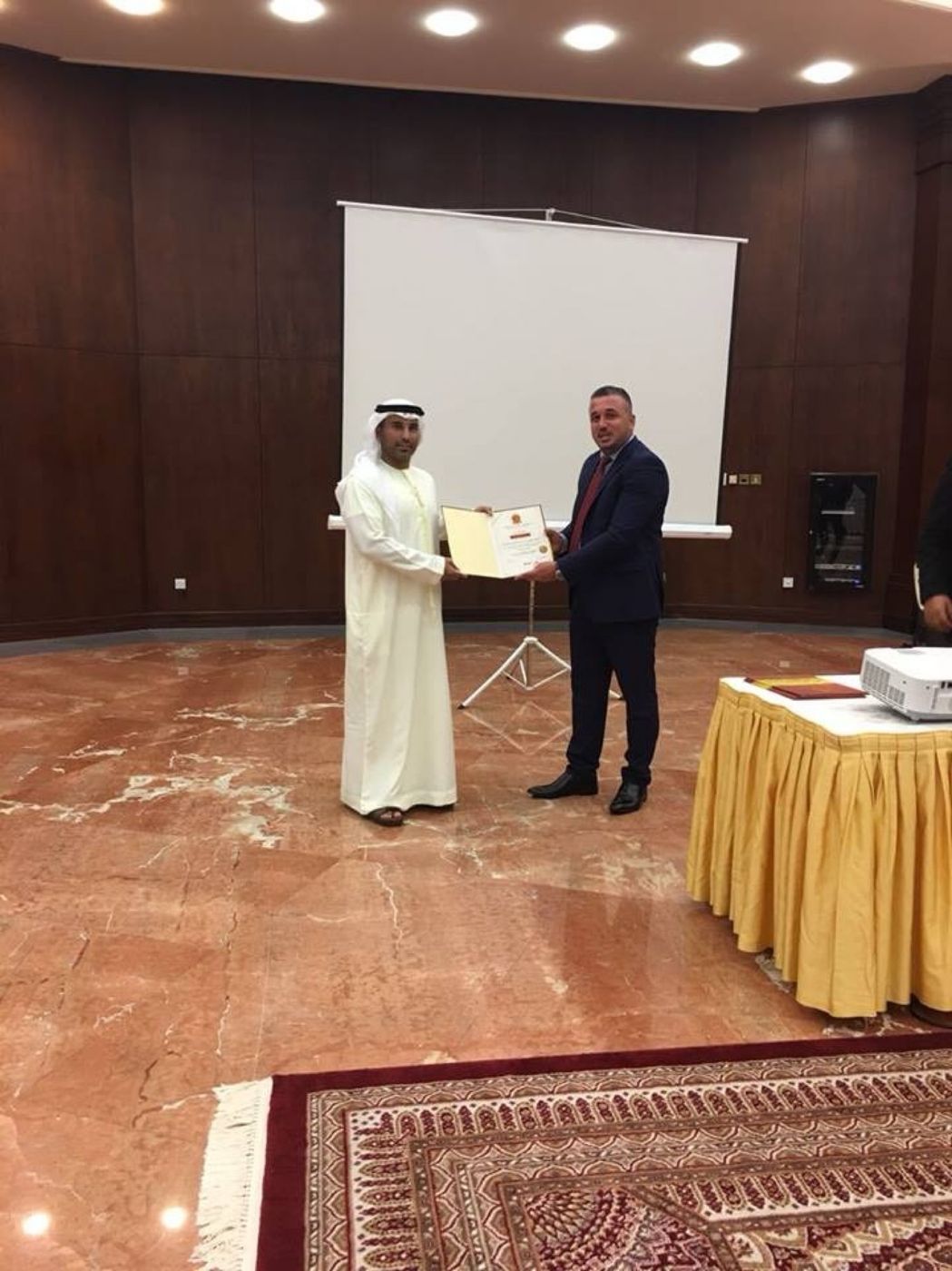 Certificate presentation, UAE Ministry of Defence