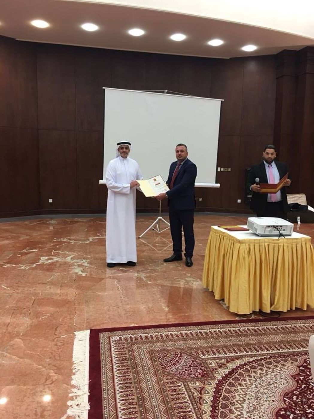 Certificate presentation, UAE Ministry of Defence