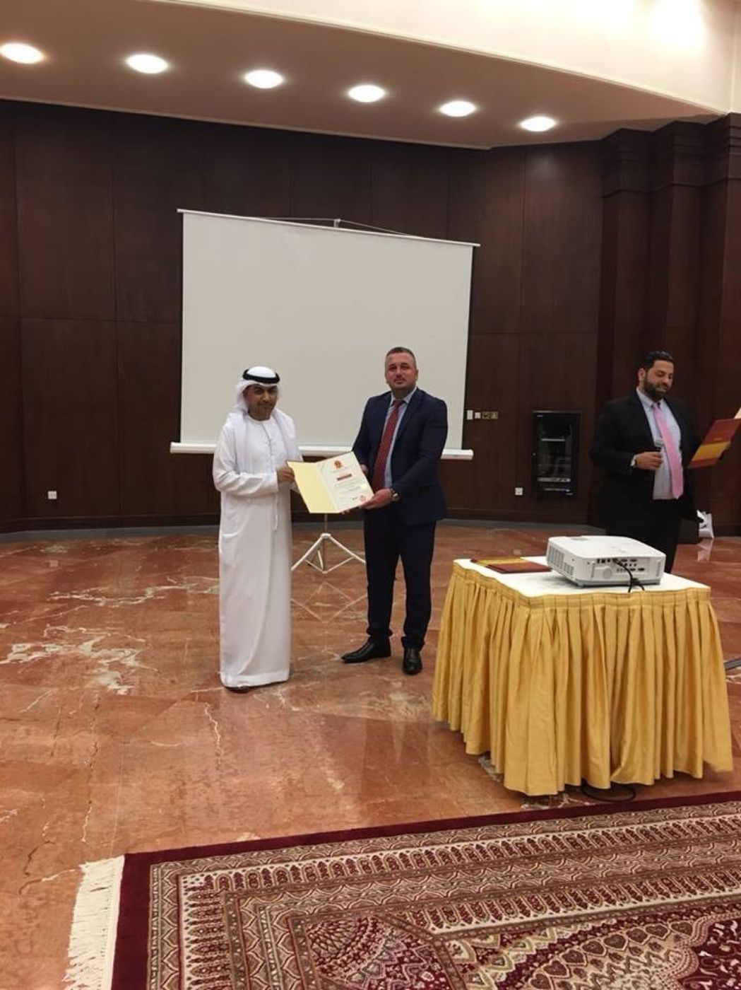 Certificate presentation, UAE Ministry of Defence